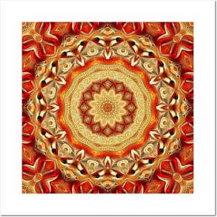 Flower Of Life Mandala (Fire) Posters and Art